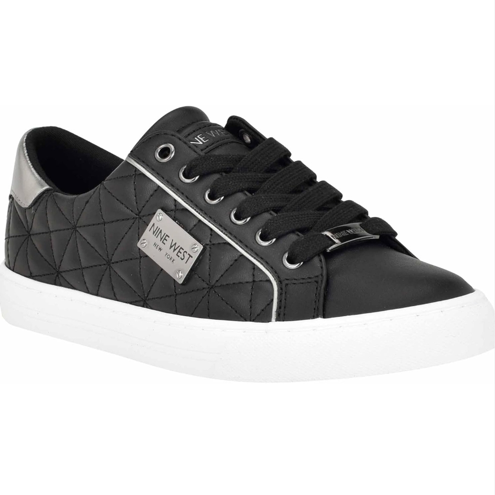 Nine West Black and Silver Quilted Sneakers
